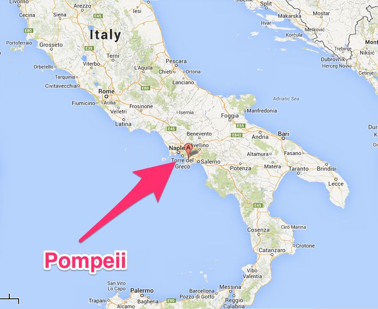 pompéi sur une carte